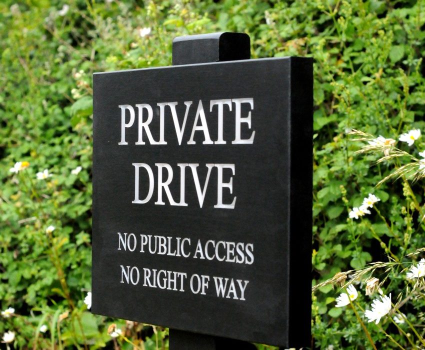 Single Post Sign in Painted Hardwood
