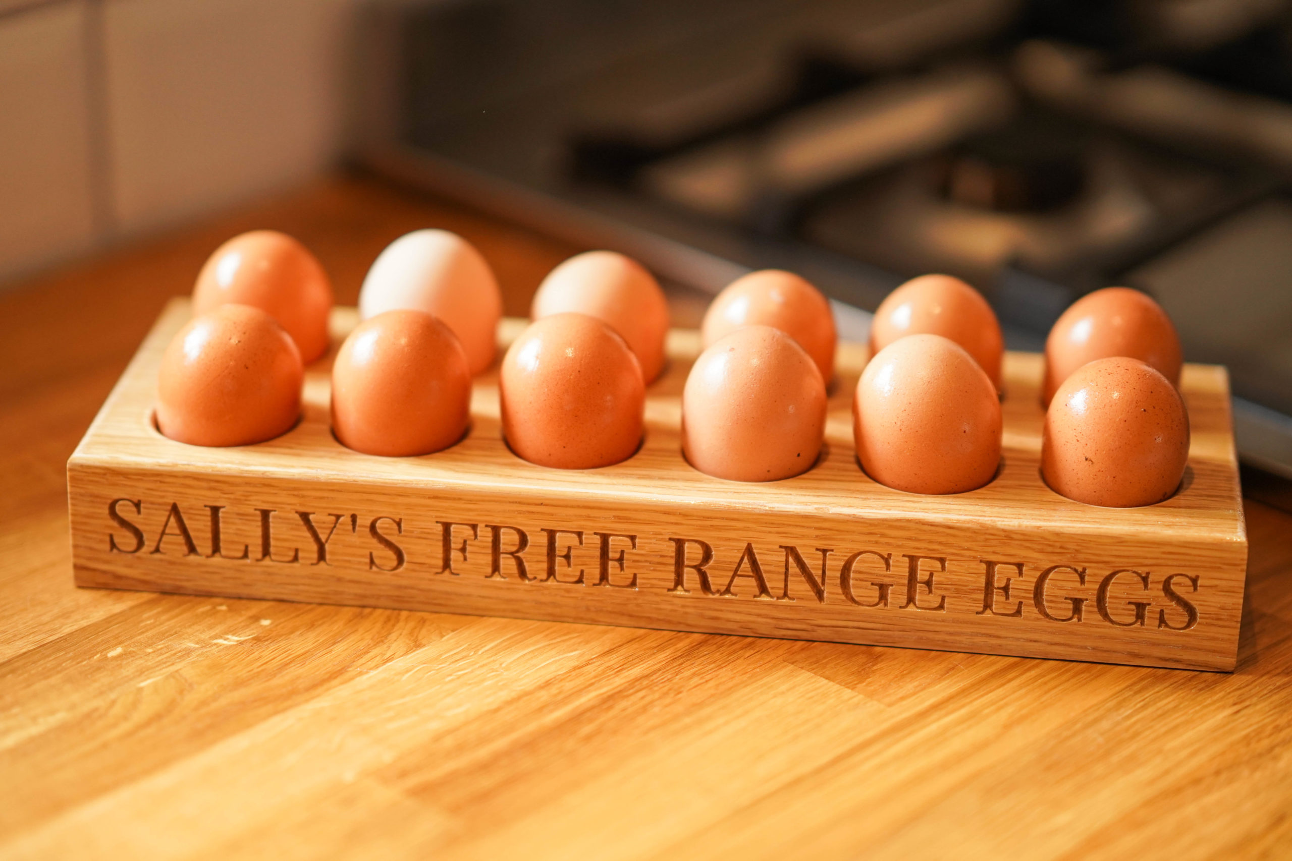 Solid Oak Egg Holder